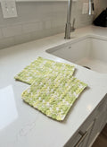 Handmade Crochet Dishcloth Set - Lime Green & White (Set of 2) from Mish Mash Market