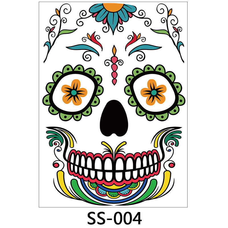 Day of the Dead Halloween Face Tattoo Stickers from Mish Mash Market