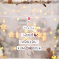 "WE WISH YOU A MERRY CHRISTMAS" Grey/White Wood Hanging Sign