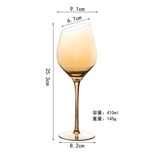 Nordic Luxury Amber Champagne Flutes – Gold Rimmed Lead-Free Crystal from Mish Mash Market