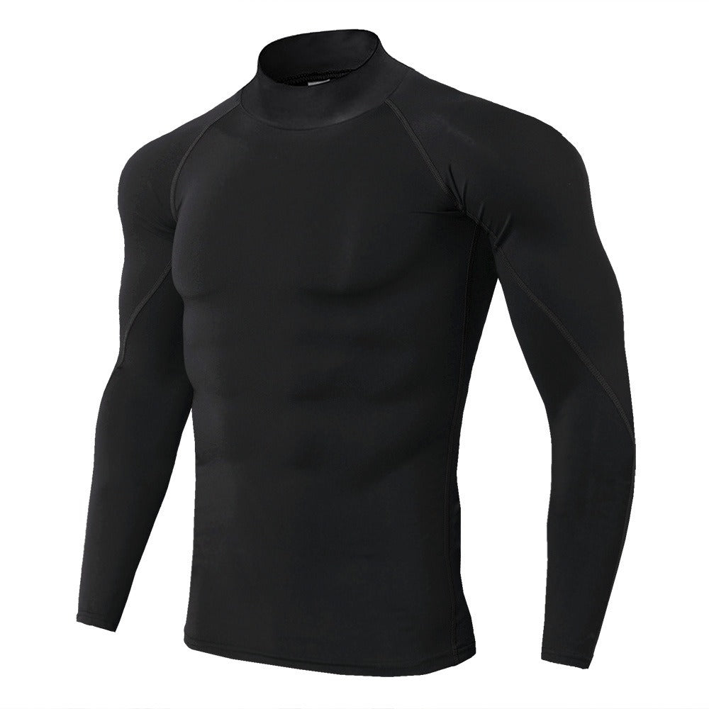Men's High Collar Fitness Long Sleeved Pro Sports T-Shirt from Mish Mash Market