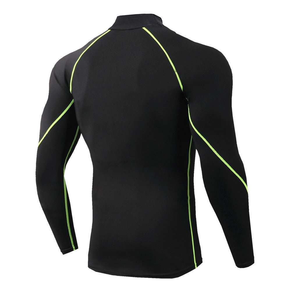 Men's High Collar Fitness Long Sleeved Pro Sports T-Shirt from Mish Mash Market