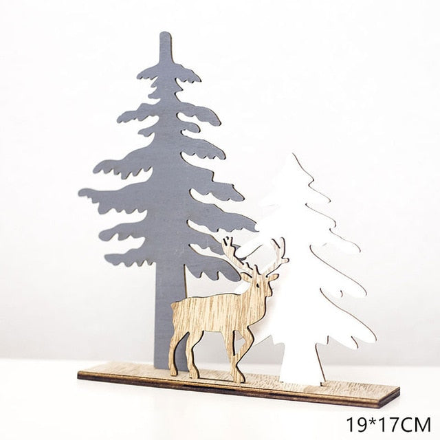 Christmas Deer Wooden Decoration
