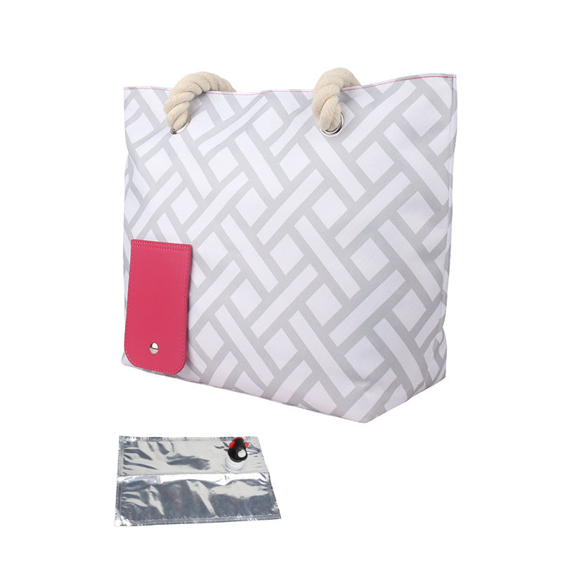 Insulated Wine Dispensing Beach Tote Bag from Mish Mash Market