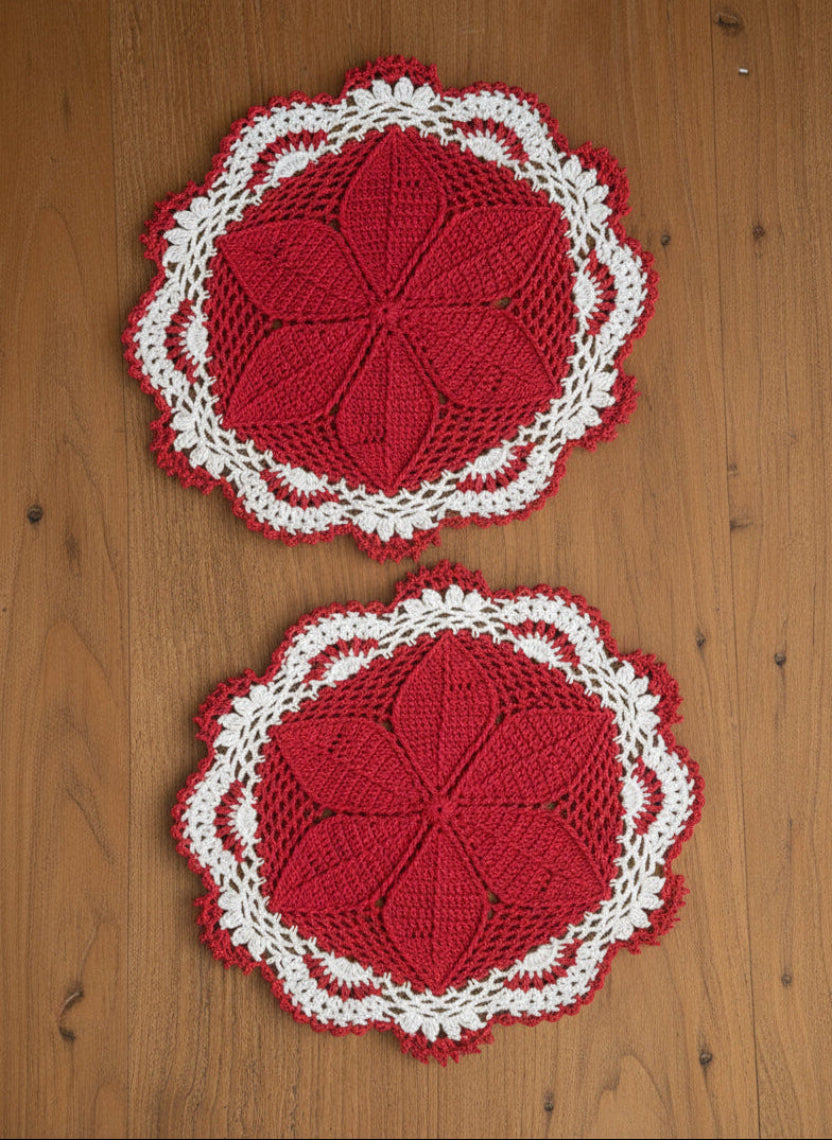 Christmas Poinsettia Doilies (Set of 2) from Mish Mash Market