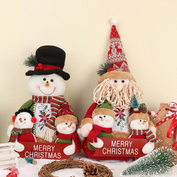 OurWarm Christmas Plush Santa and Snowman Family Tabletop Decor from Mish Mash Market