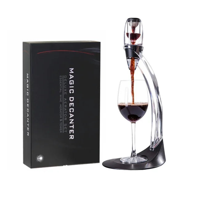 Wine Aerator Decanter & Pourer Set – Instant Aerating Spout with Filter & Stand
