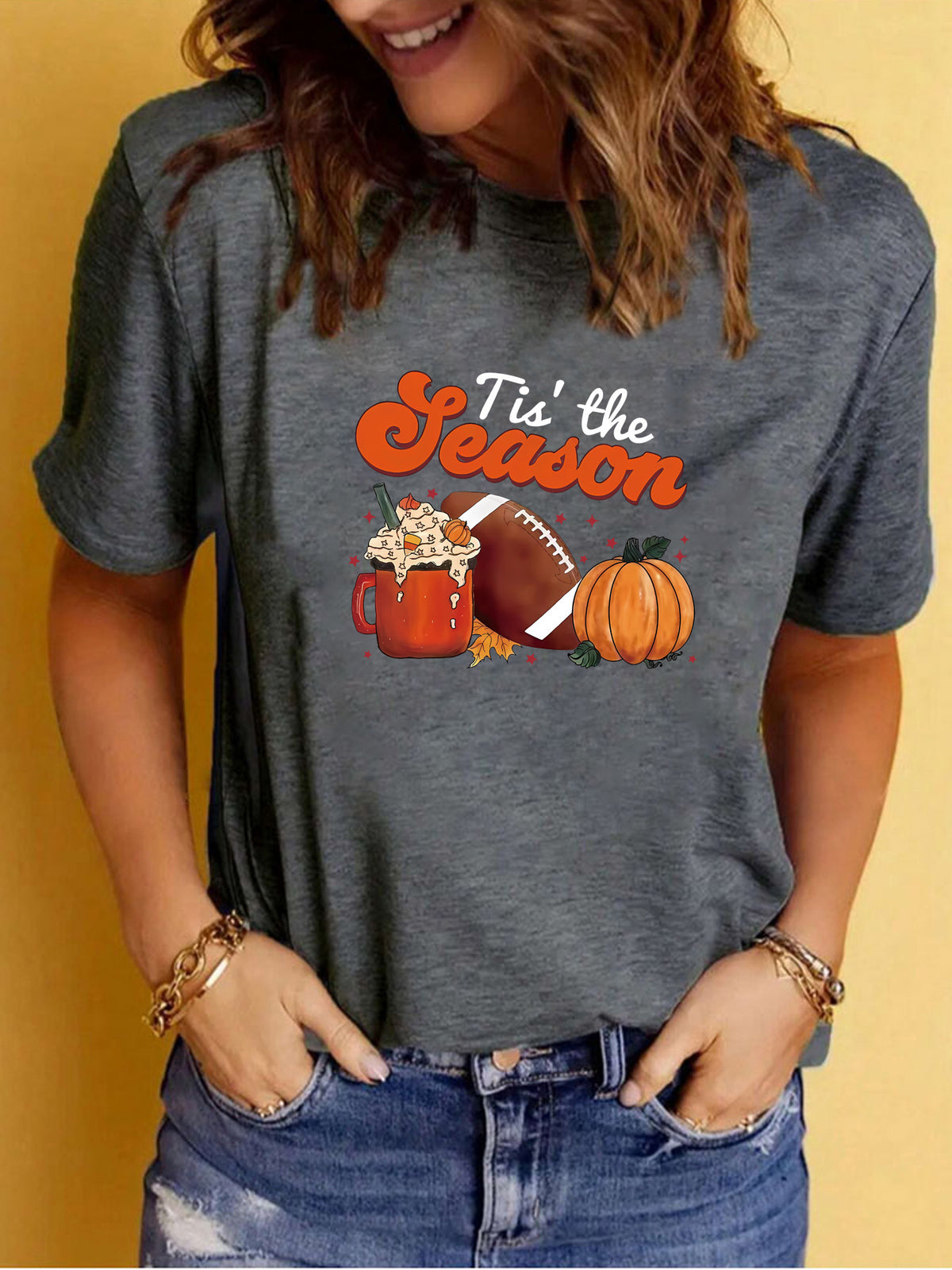 Tis the Season Halloween Printed Round Neck Short Sleeve T-Shirt from Mish Mash Market