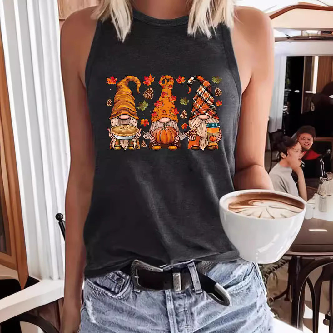 Fall Harvest Gnomes Printed Tank Top from Mish Mash Market