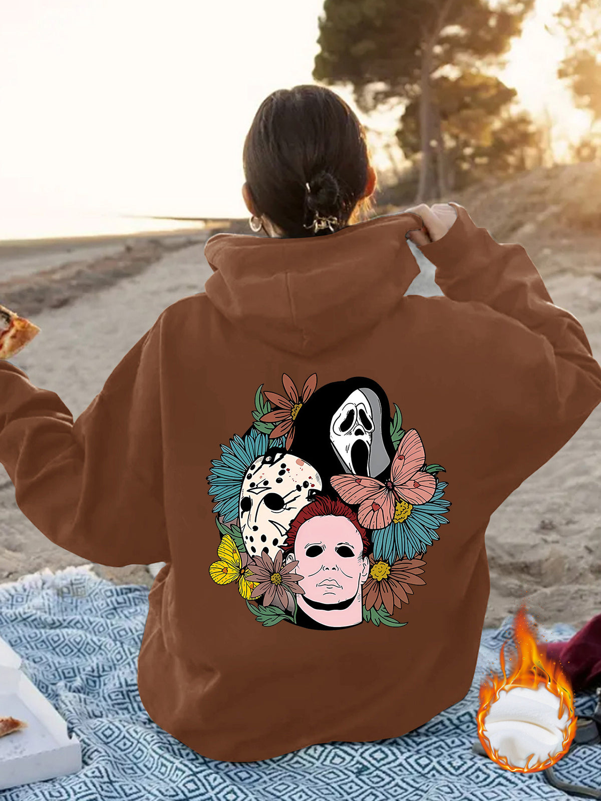 Women's Halloween Horror Movie Graphic Oversized Hoodie from Mish Mash Market
