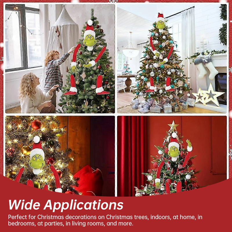 5 Pcs Grinch Elf Christmas Tree Topper & Body Ornaments Set from Mish Mash Market