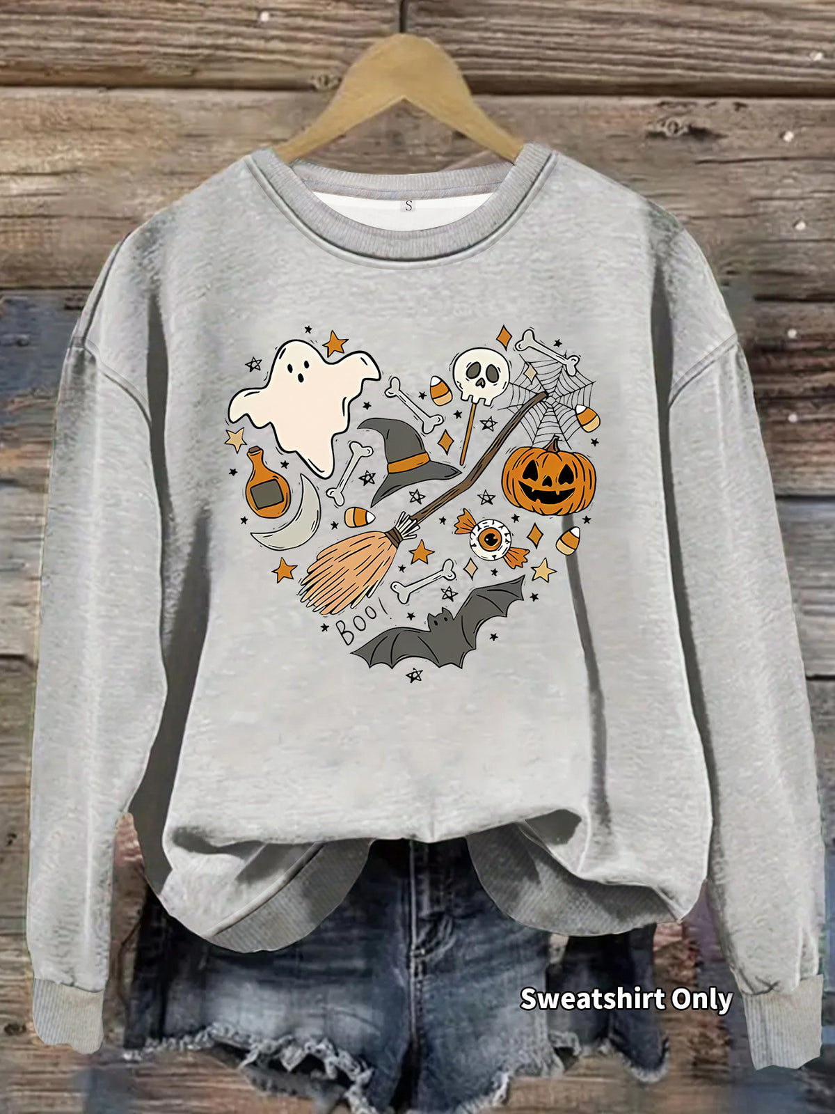 Halloween Ghost and Pumpkin Graphic Sweatshirt from Mish Mash Market