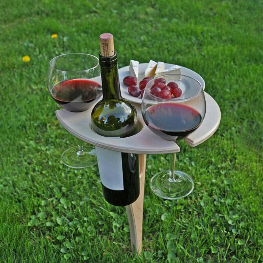 Portable Wooden Outdoor Wine Table from Mish Mash Market