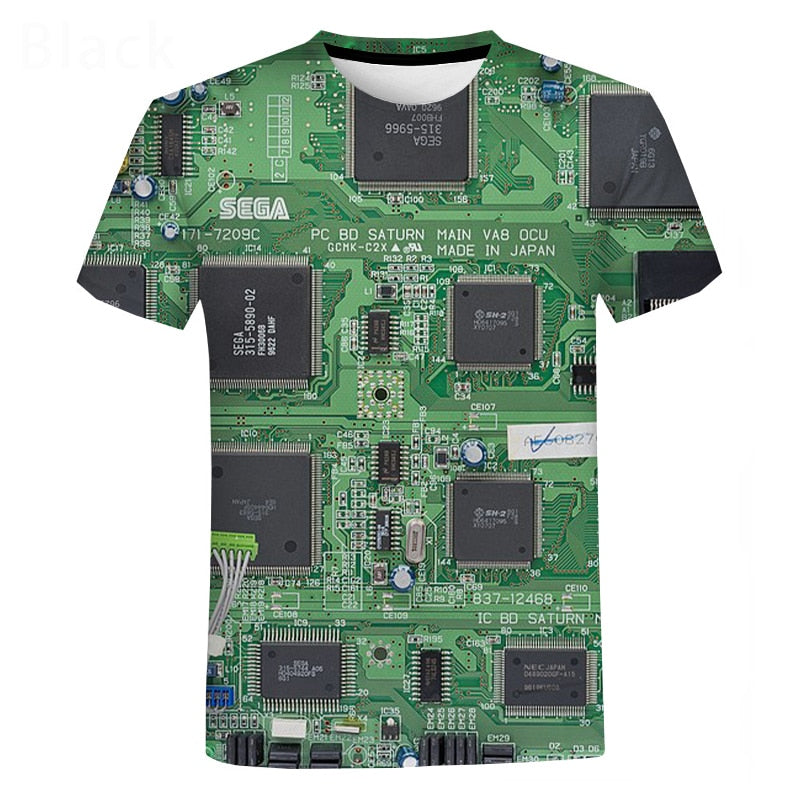 Circuit Board 3D Print Oversized Tee – Harajuku Series from Mish Mash Market