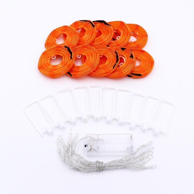 10-LED Pumpkin String Lights, 4-Foot Warm White Halloween Decor from Mish Mash Market
