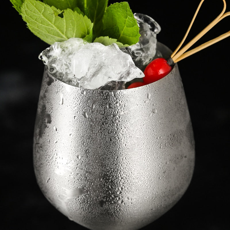 Premium 17oz Stainless Steel Wine Goblet - Shatterproof Matte Finish from Mish Mash Market