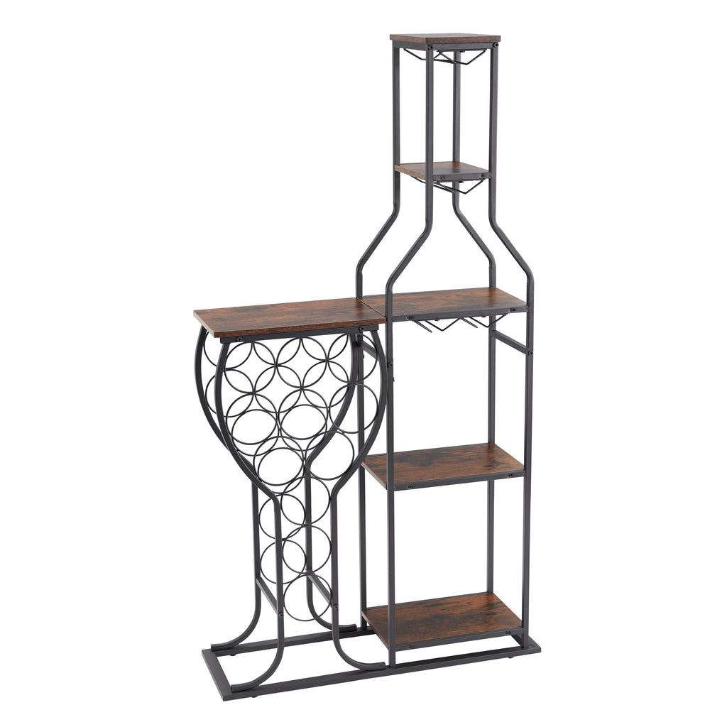 11-Bottle Freestanding Wine Rack – 5-Tier Bakers Rack with Glass Holder & Shelves from Mish Mash Market
