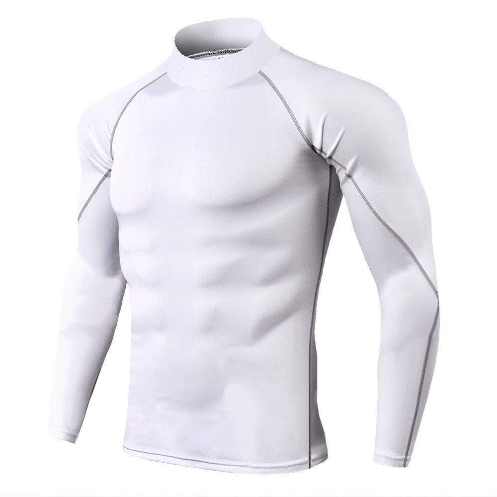 Men's High Collar Fitness Long Sleeved Pro Sports T-Shirt from Mish Mash Market