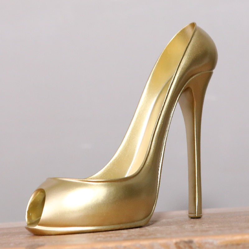 Stiletto High-Heel Wine Bottle Holder – Elegant Resin Tabletop Decor from Mish Mash Market