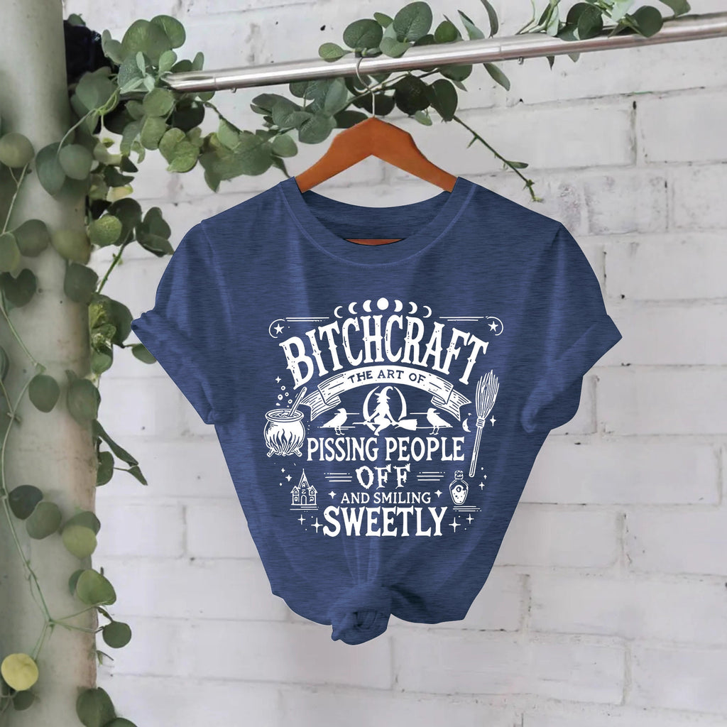 Bitchcraft Graphic Halloween T-Shirt – Loose Fit Short Sleeve Tee from Mish Mash Market