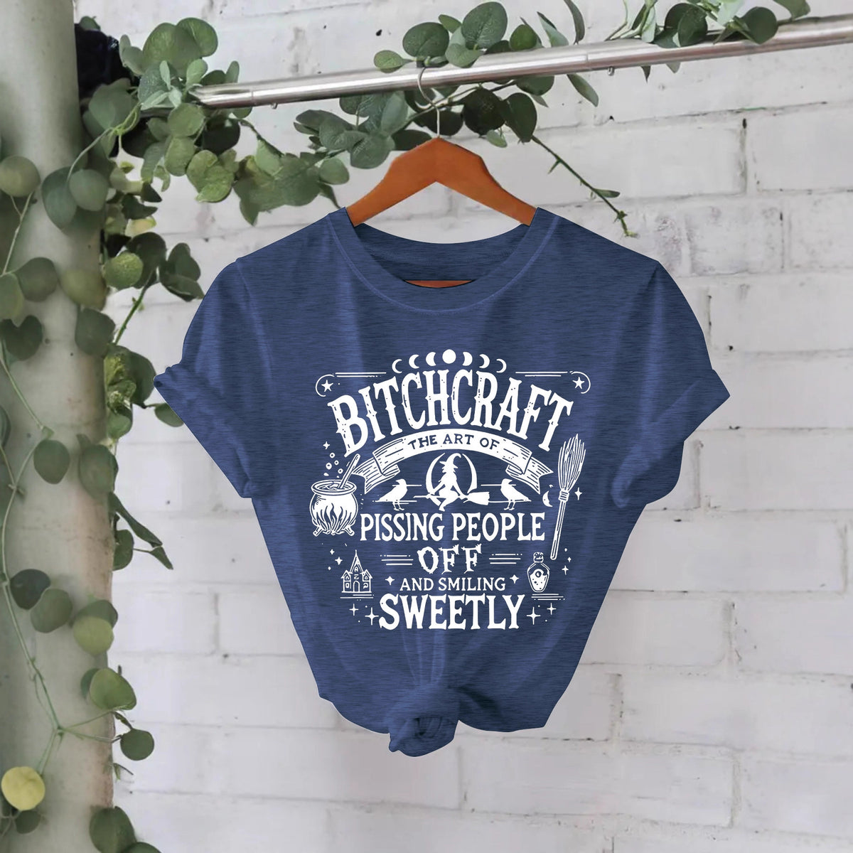 Bitchcraft Graphic Halloween T-Shirt – Loose Fit Short Sleeve Tee from Mish Mash Market
