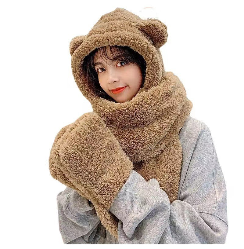 Bear Hat / Scarf / Glove Plush Combo