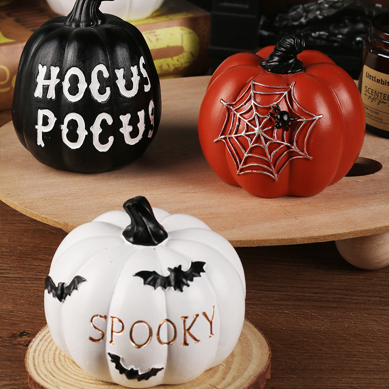 Resin Halloween Pumpkin Tabletop Decor from Mish Mash Market