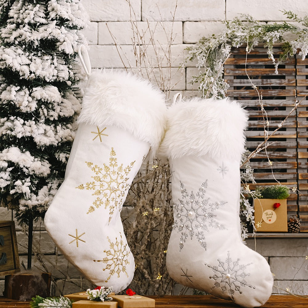 Pearl Snow Christmas Stockings