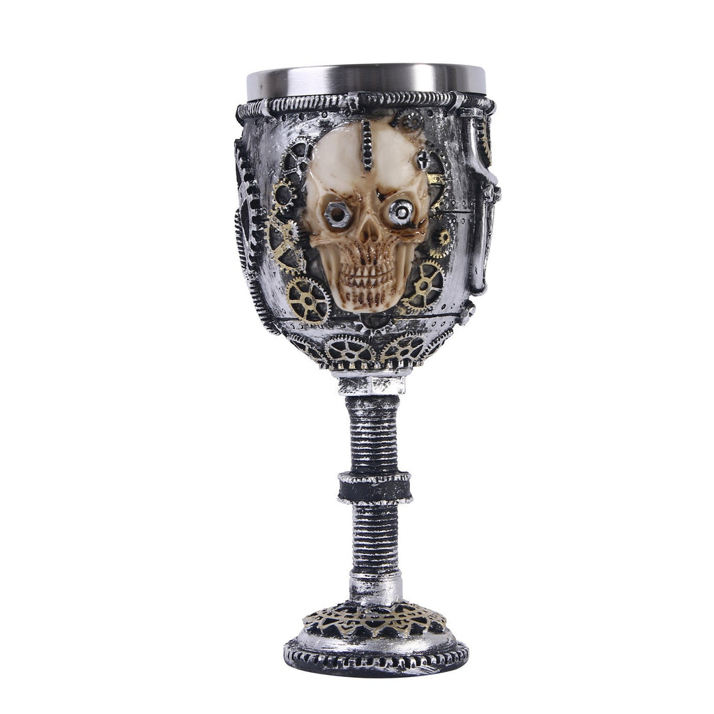 Mechanical Steampunk Skull Wine Goblet from Mish Mash Market