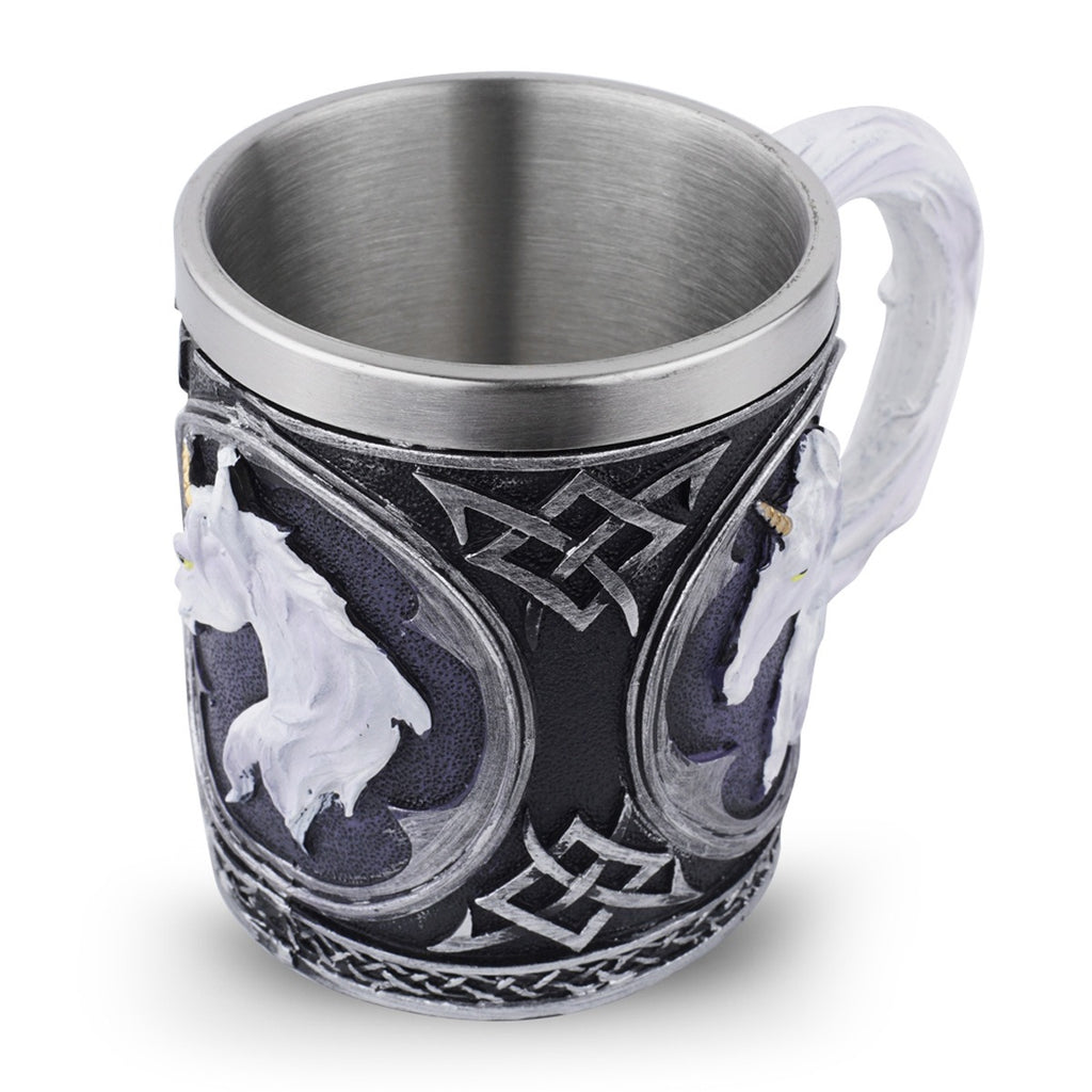 Viking Style Unicorn Resin & Stainless Steel Mug