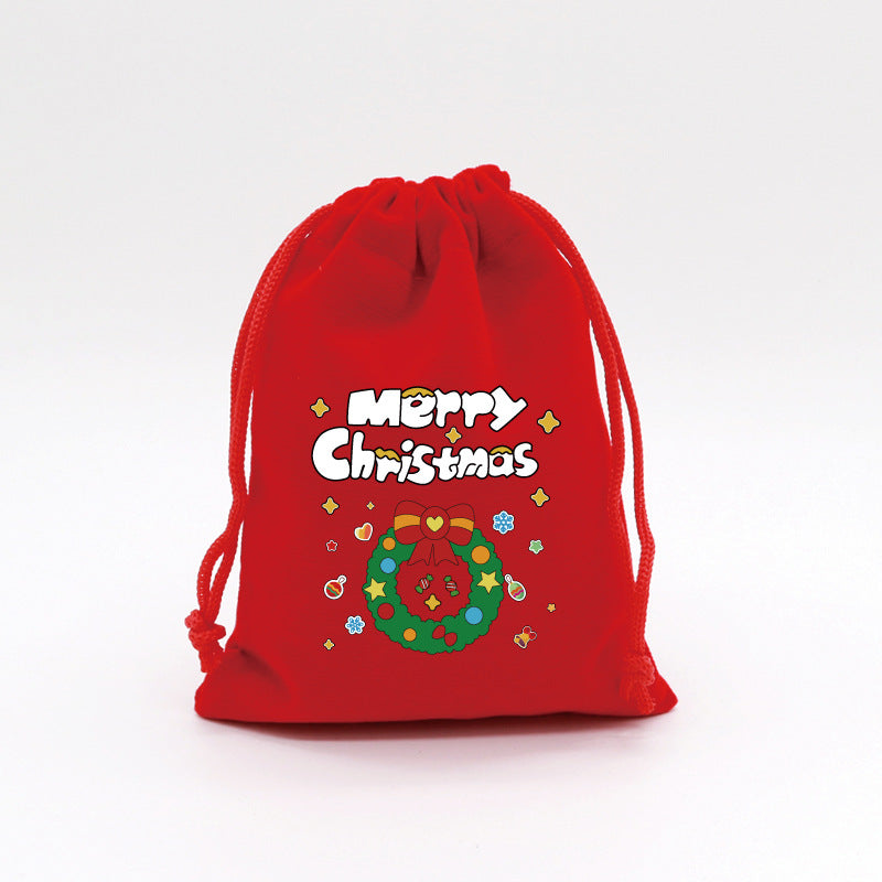 Red Velvet Christmas Drawstring Gift Bag from Mish Mash Market
