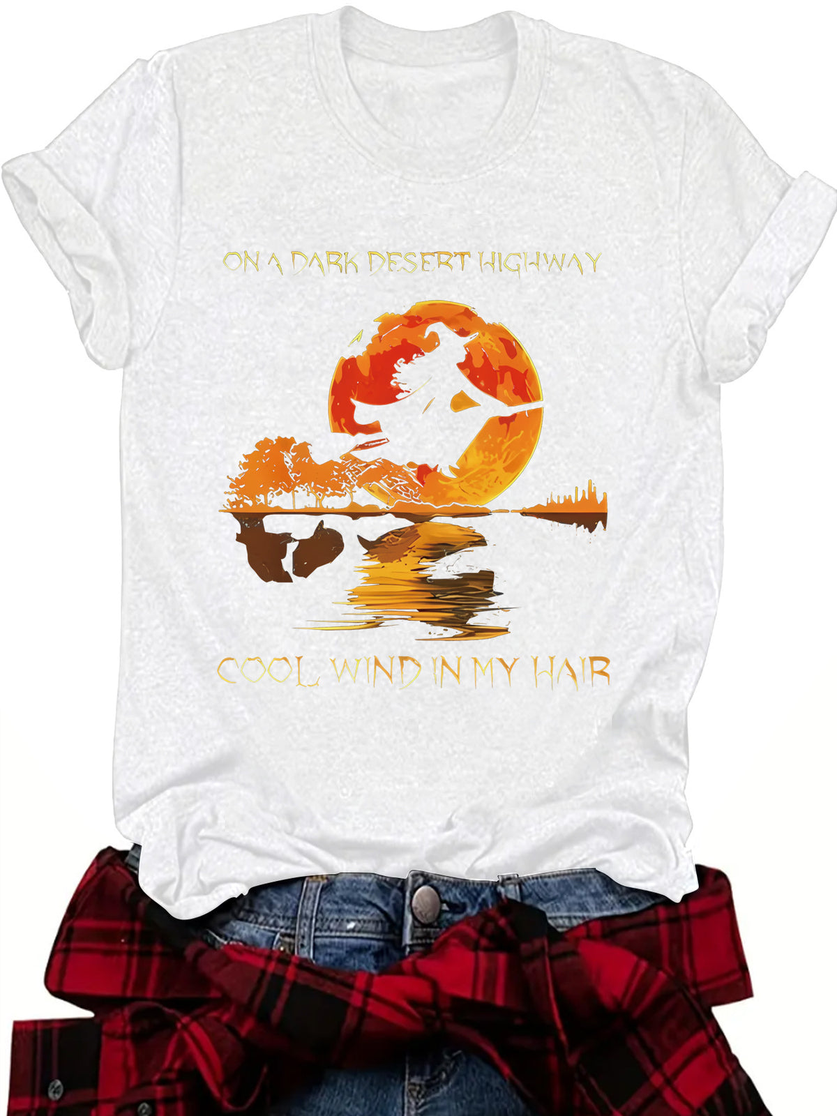 Halloween Witch Graphic T-Shirt - On A Dark Desert Highway from Mish Mash Market