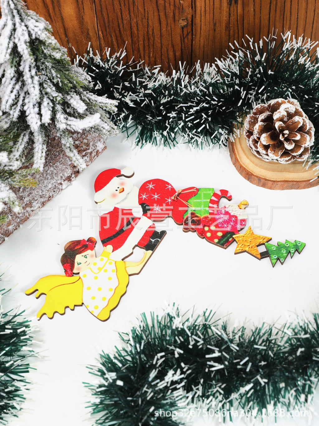 Wooden Christmas Door Frame Corner Decoration