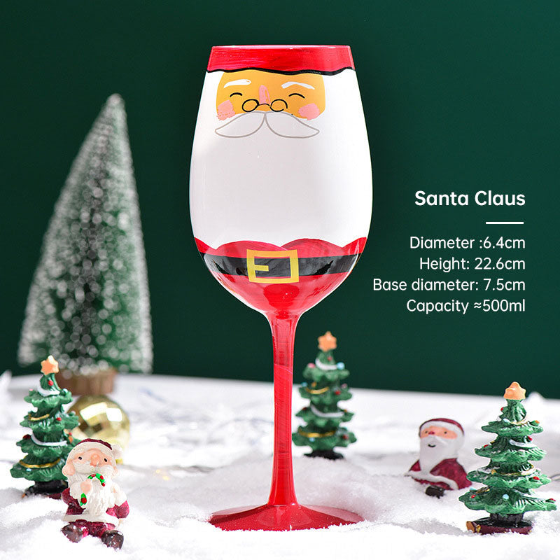 Hand-Painted Christmas Wine Glass from Mish Mash Market