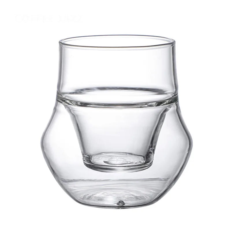 Double-Wall Insulated Glass Coffee Mug (4 oz) – Anti-Scalding Design from Mish Mash Market