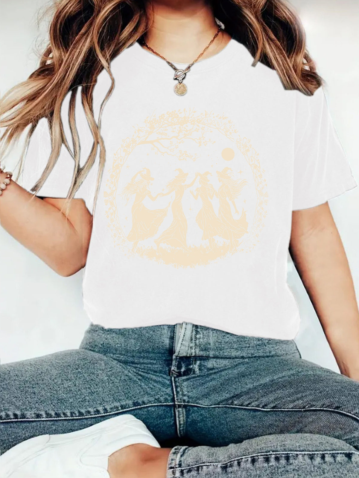 Women's Halloween Dancing Witches Graphic T-Shirt from Mish Mash Market