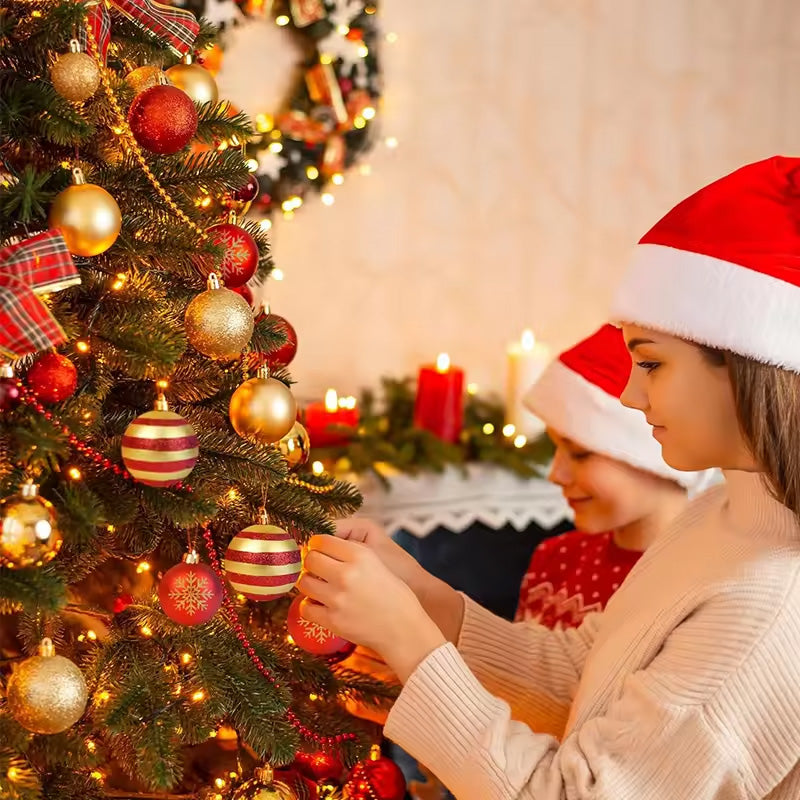 Gold Red Hanging Christmas Tree Ball Ornaments - 50 pcs Box from Mish Mash Market