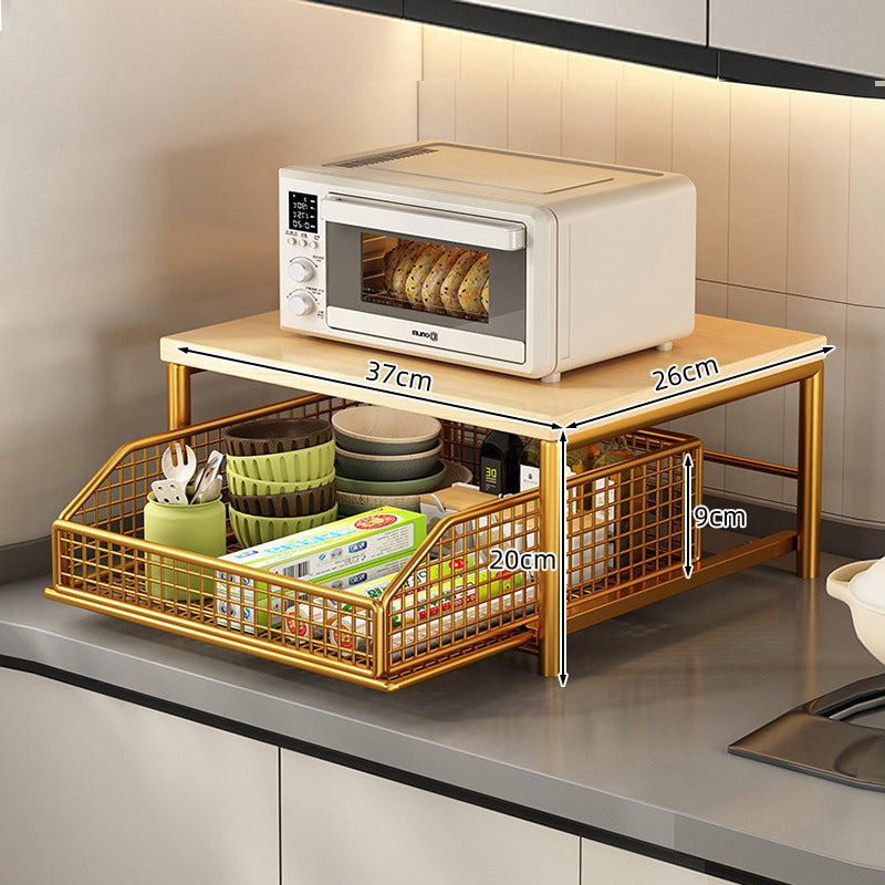 Modern Microwave Shelf Modern Microwave Shelf with Drawer from Mish Mash Market