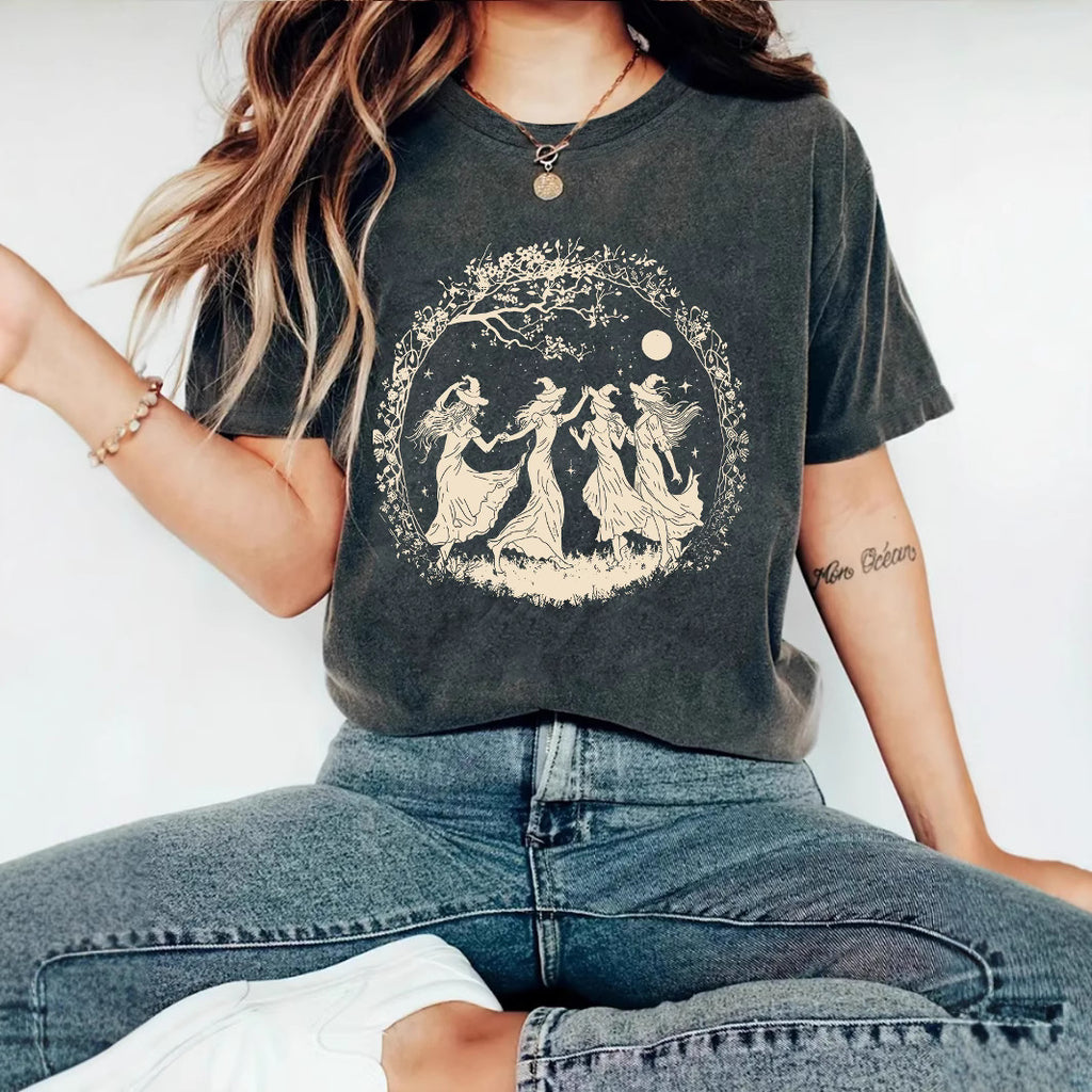 Women's Halloween Dancing Witches Graphic T-Shirt from Mish Mash Market