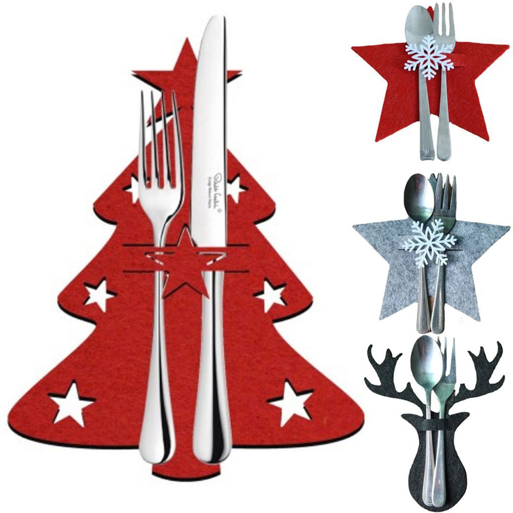 4-Piece Christmas Cutlery Holder Set from Mish Mash Market