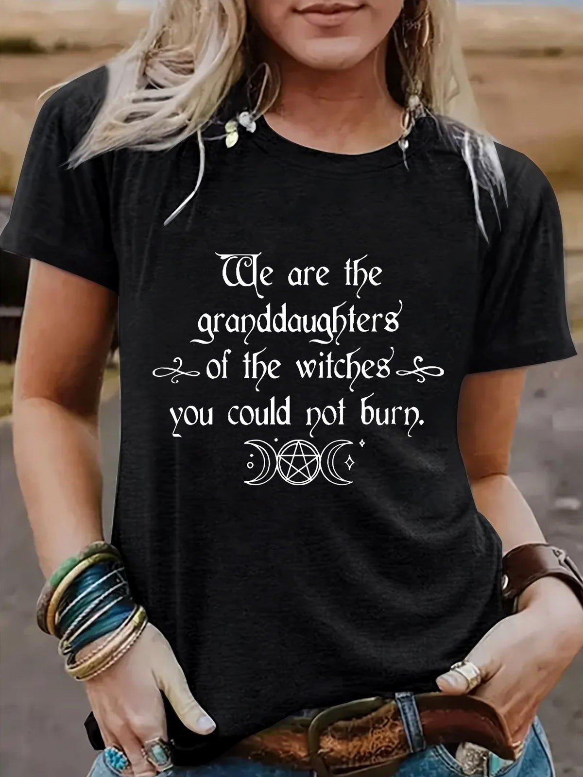 Women's Halloween Witches Granddaughters Graphic Short Sleeve T-Shirt from Mish Mash Market