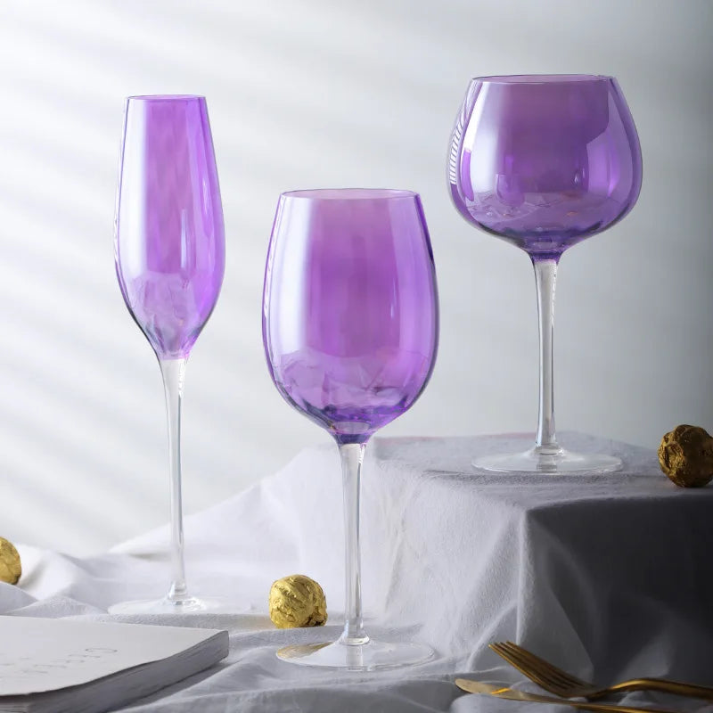 Nordic Amethyst Crystal Goblets - Luxury Stemware Set from Mish Mash Market