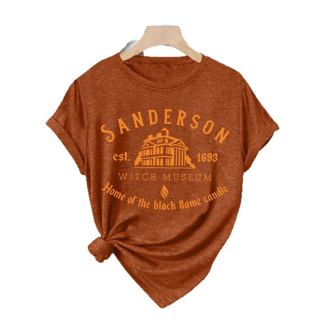 Sanderson Witch Museum Graphic T-Shirt - Halloween Short Sleeve Crewneck Top from Mish Mash Market