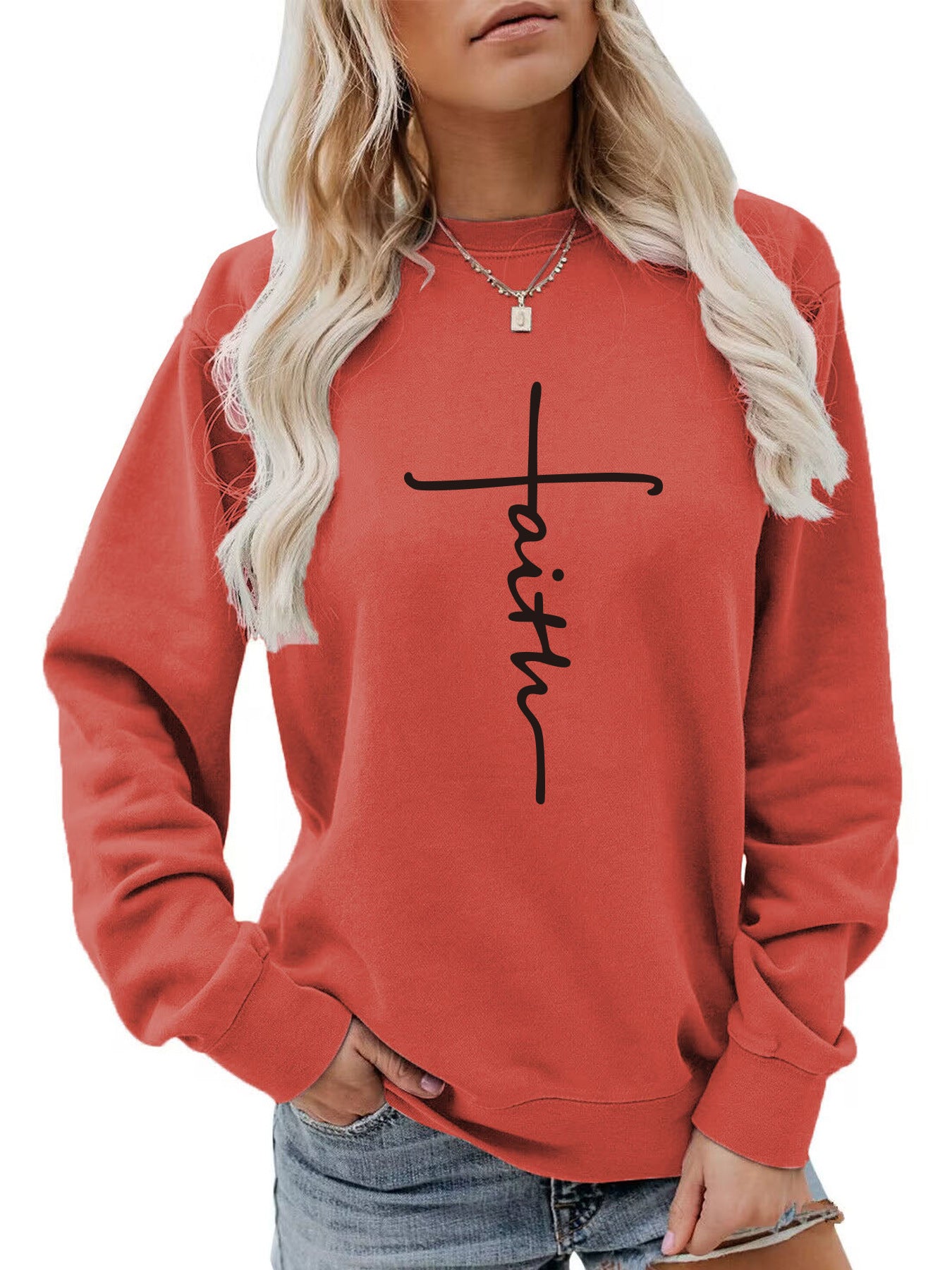 Faith Cross Oversized Fleece Pullover