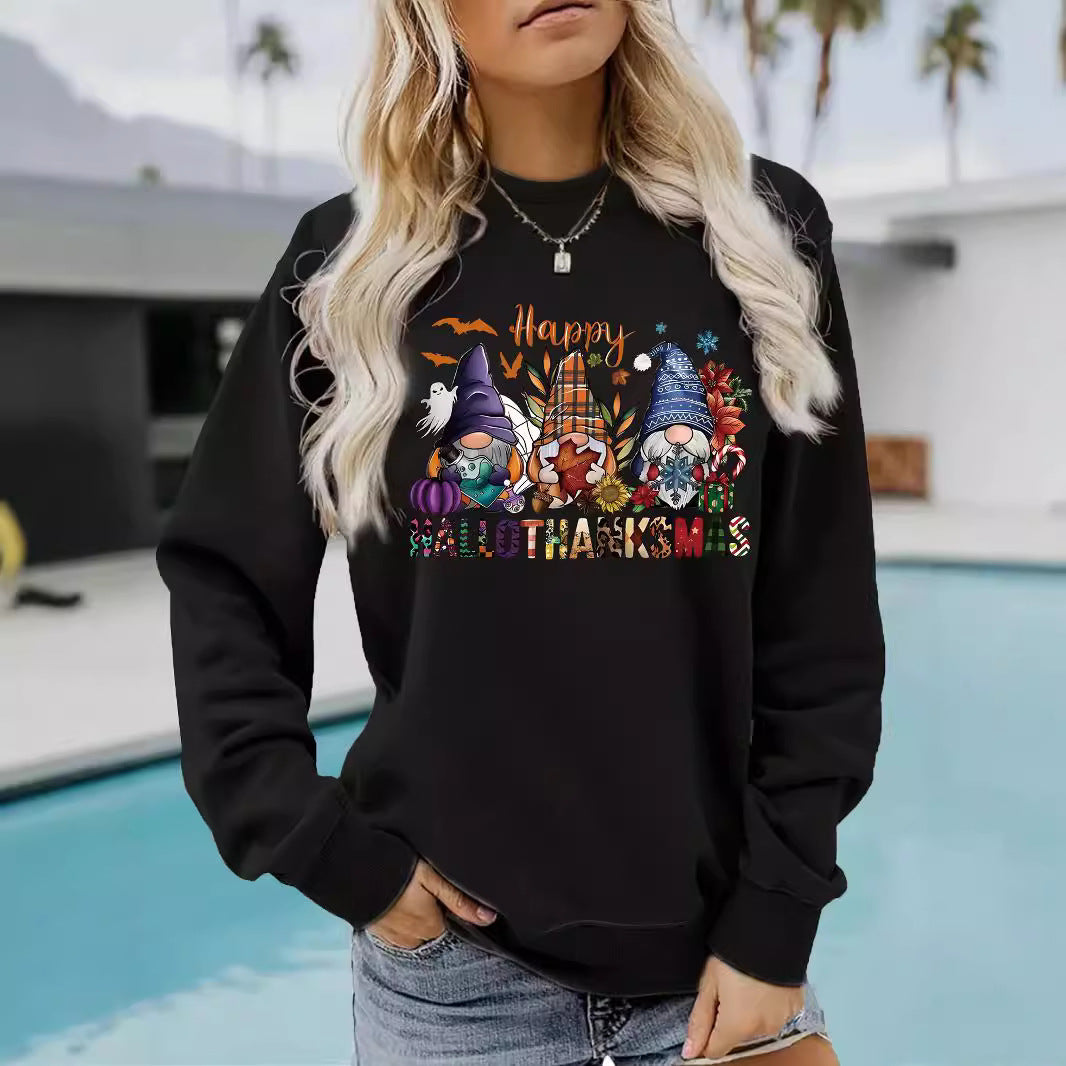 Happy Hallothanksmas Gnome Seasonal Graphic Sweatshirt from Mish Mash Market