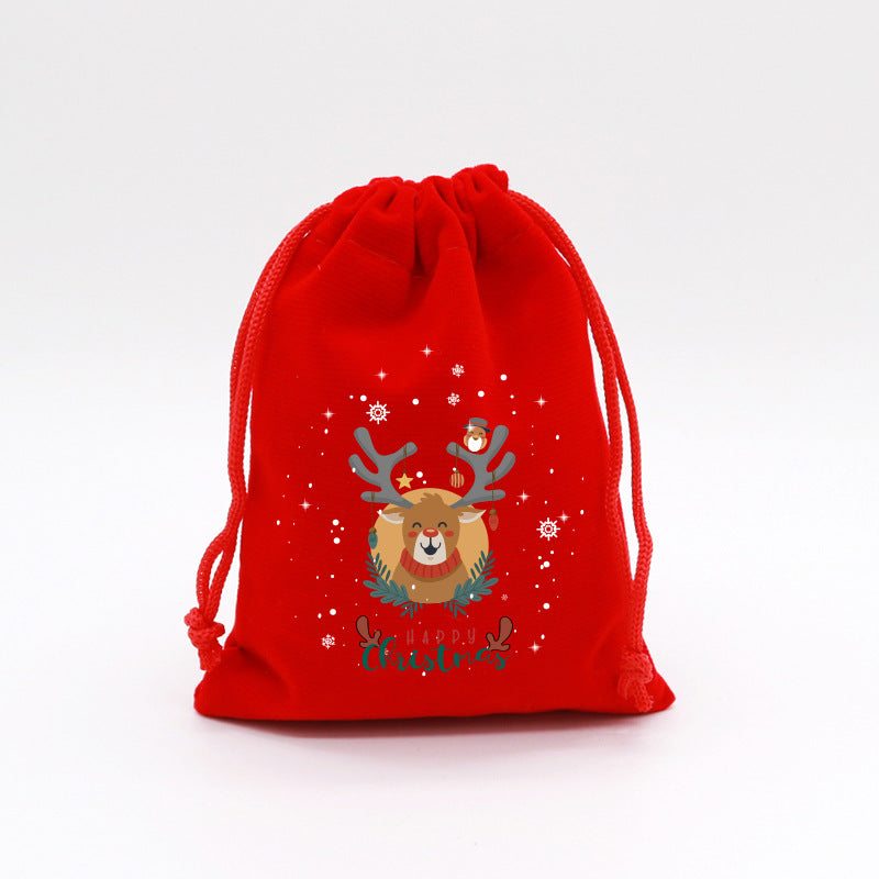 Red Velvet Christmas Drawstring Gift Bag from Mish Mash Market