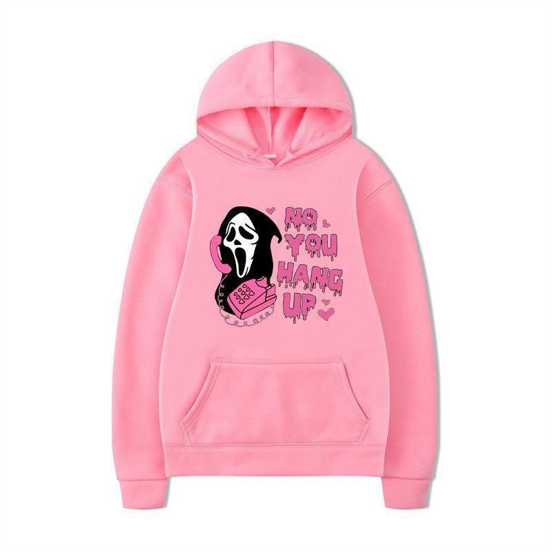 Halloween Ghost Graphic Loose Fit Hoodie – Casual Unisex Long Sleeve Sweatshirt from Mish Mash Market