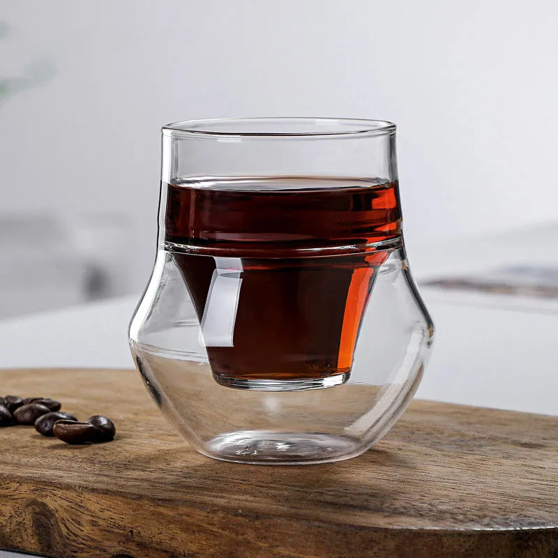 Double-Wall Insulated Glass Coffee Mug (4 oz) – Anti-Scalding Design from Mish Mash Market