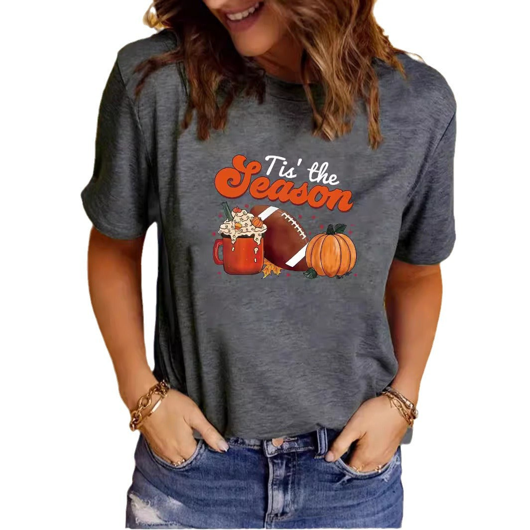 Tis the Season Halloween Printed Round Neck Short Sleeve T-Shirt from Mish Mash Market