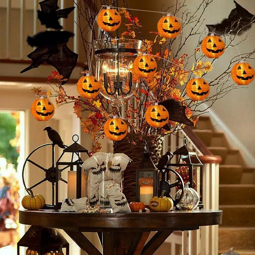 10-LED Pumpkin String Lights, 4-Foot Warm White Halloween Decor from Mish Mash Market